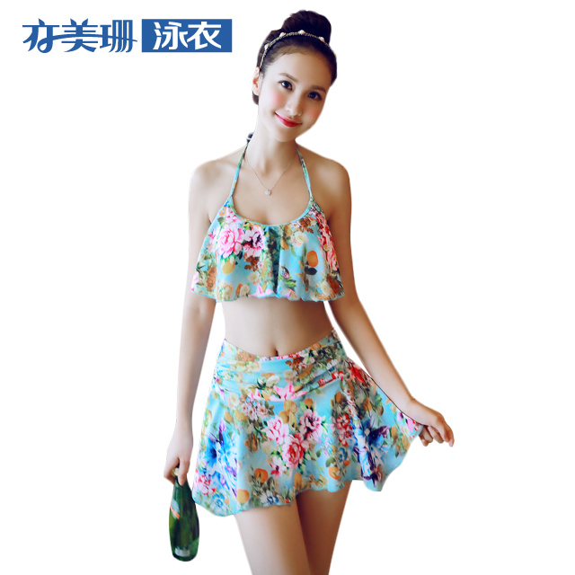 分体性感小胸聚拢泳衣