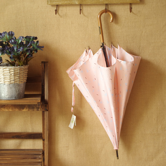 日系小清新素雅印花自动长柄伞