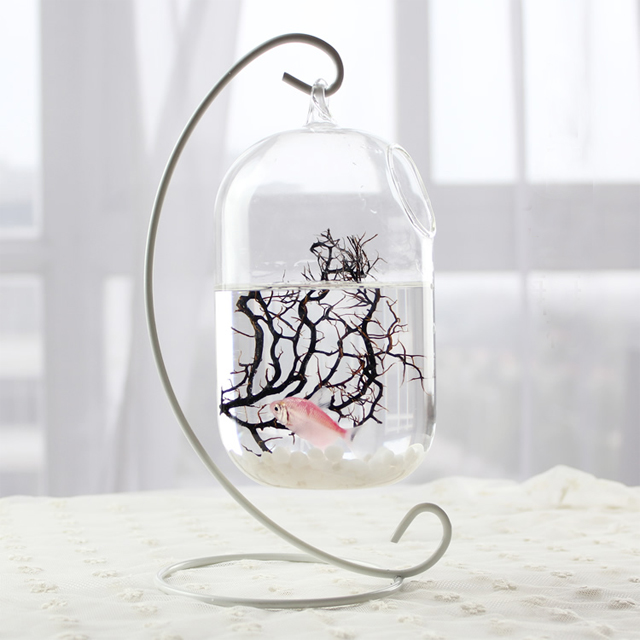 悬挂铁架水培玻璃吊瓶