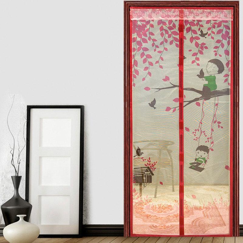 高档静音磁性软纱防蚊门帘免穿磁条隔断纱门夏季卧室卡通沙门纱窗