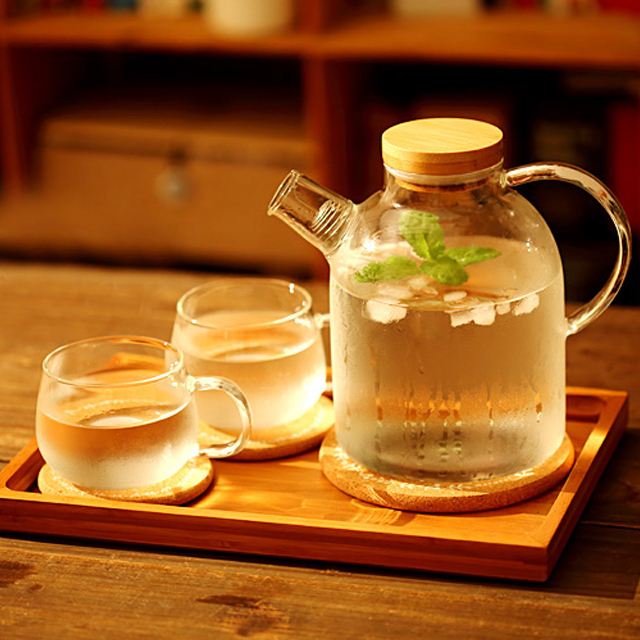 竹木盖耐热玻璃冷水壶