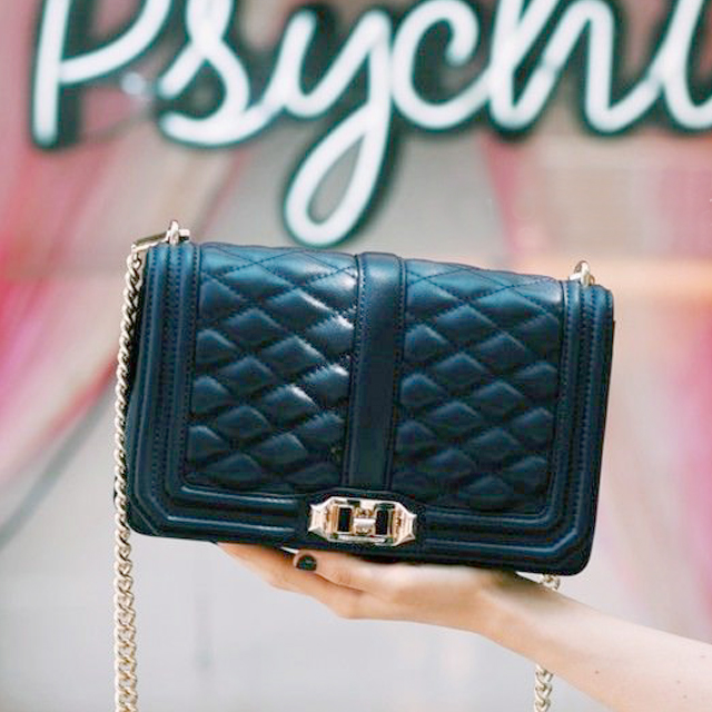 菱格链条牛皮单肩包