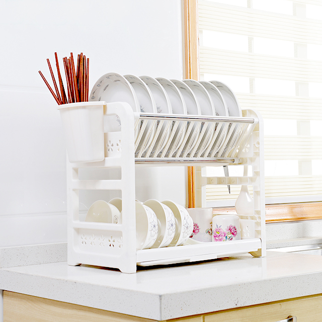 塑料双层沥水碗架