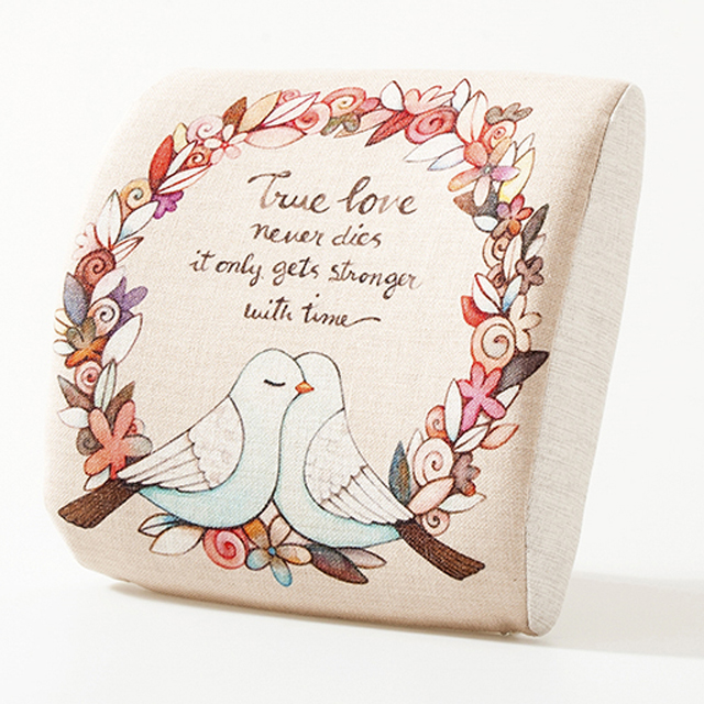 清新彩色记忆棉腰靠