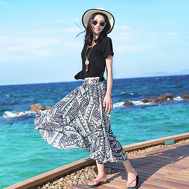 波西米亚半身裙