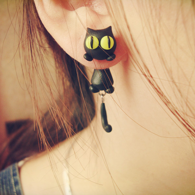 创意diy动物耳环