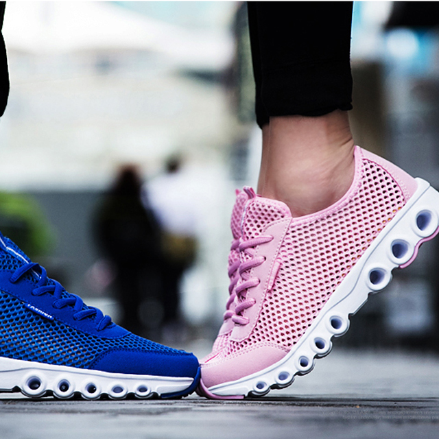 情侣网面透气运动鞋