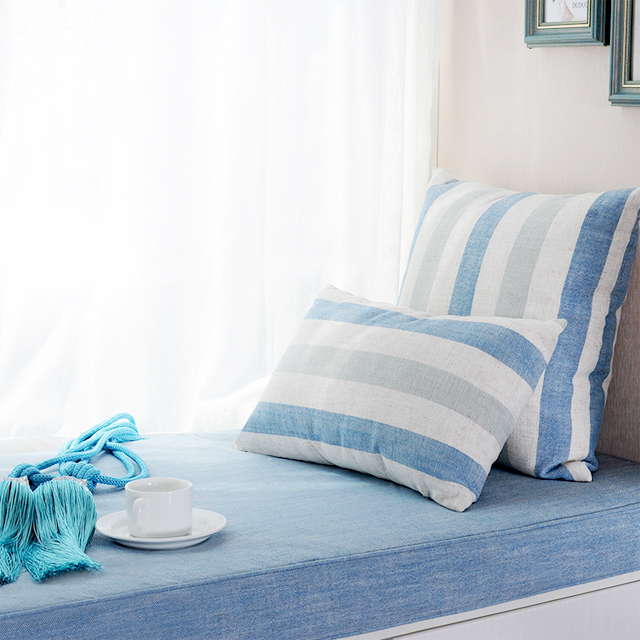  地中海蓝色海绵飘窗垫