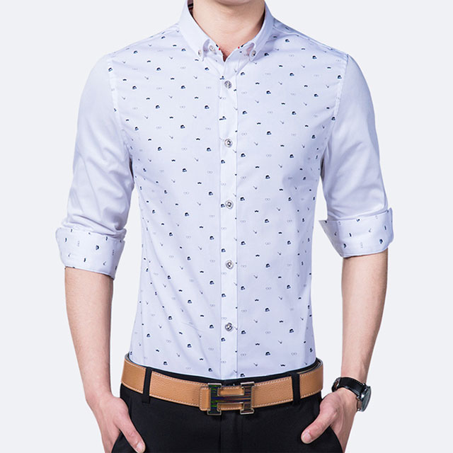 2016新款长袖印花衬衫