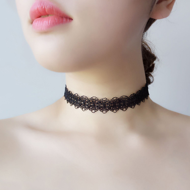 手工定制蕾丝纹身项圈