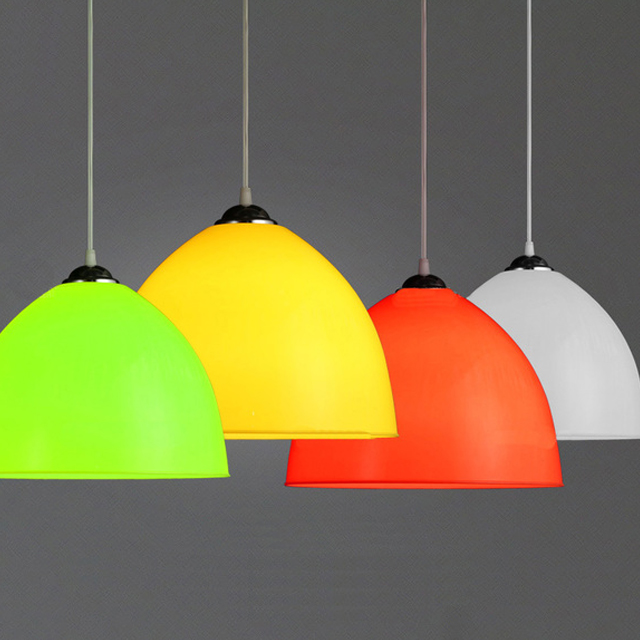 彩色单头亚克力吊灯