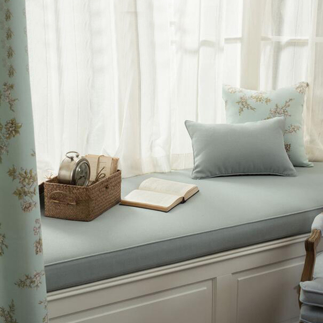 仿麻鸽灰坐垫飘窗垫