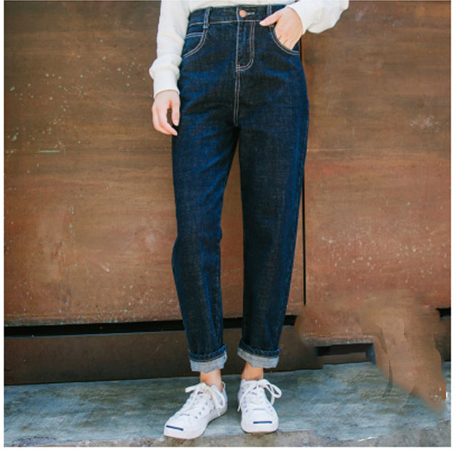 韩版显瘦哈伦牛仔裤