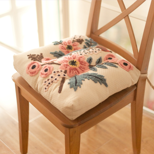 美式乡村刺绣坐垫