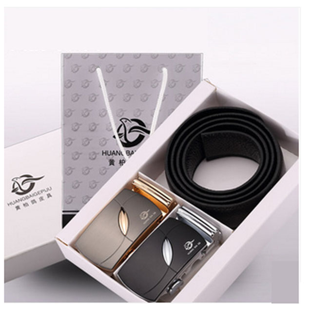 男士纯牛皮自动扣皮带