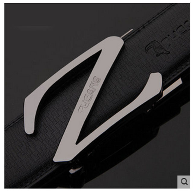 啄木鸟男士真皮自动扣皮带