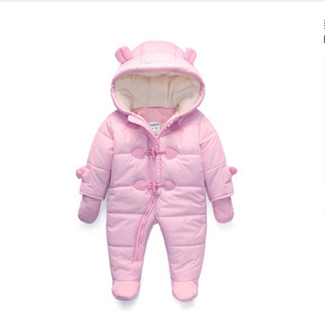 婴儿夹棉加厚保暖连体衣
