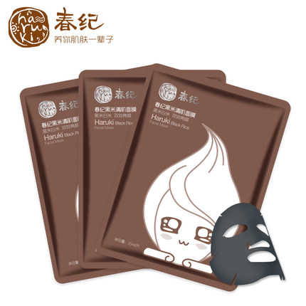 春纪黑米清肌面膜 3片装  