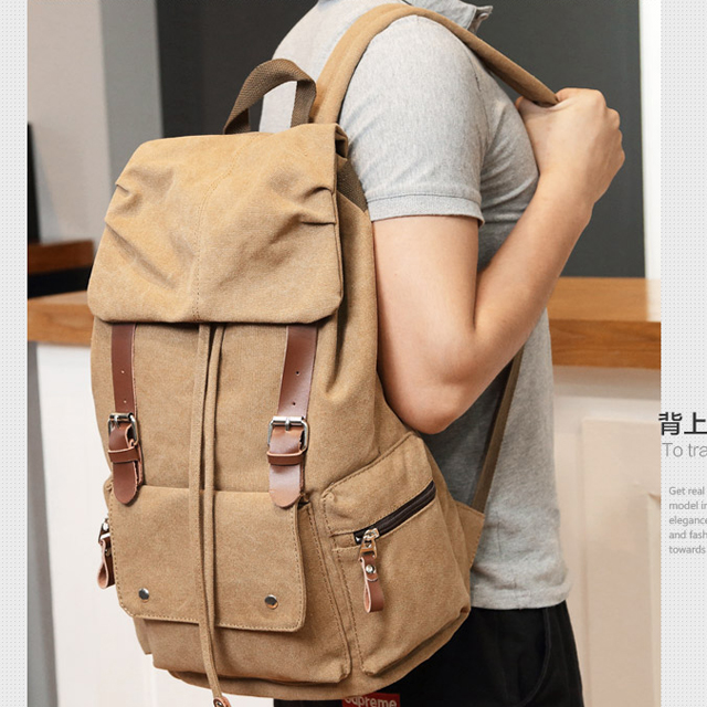 青年防水帆布双肩包