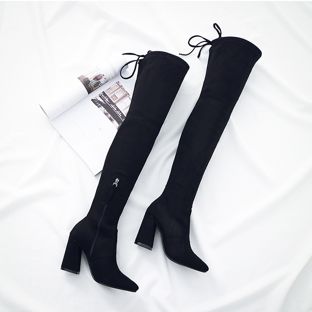 王子文同款高跟过膝靴