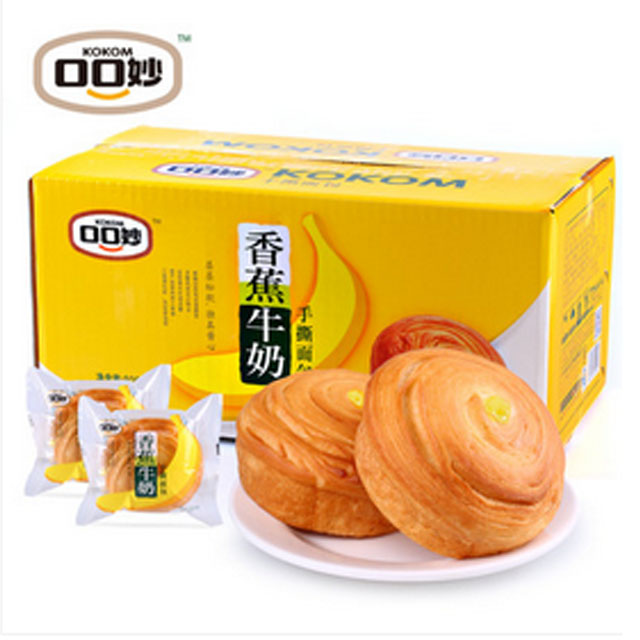 口口妙香蕉牛奶面包800g*2箱