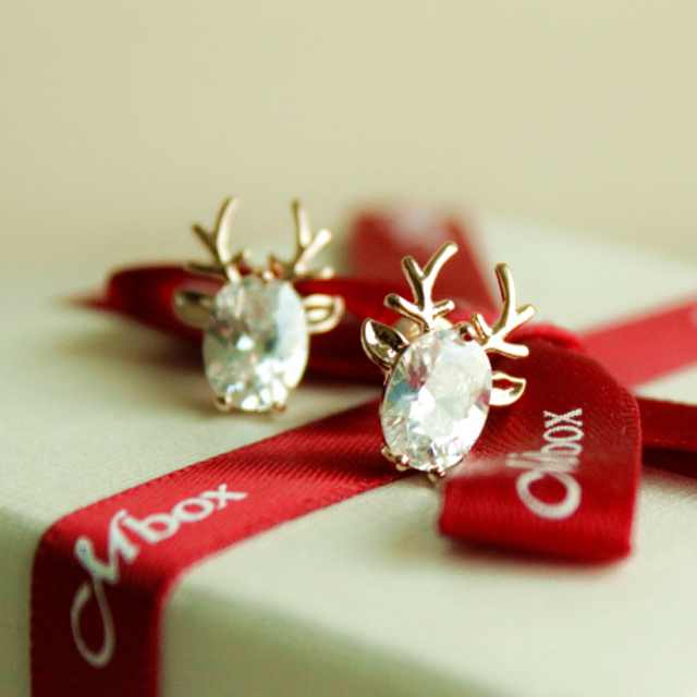 精致圣诞麋鹿耳钉