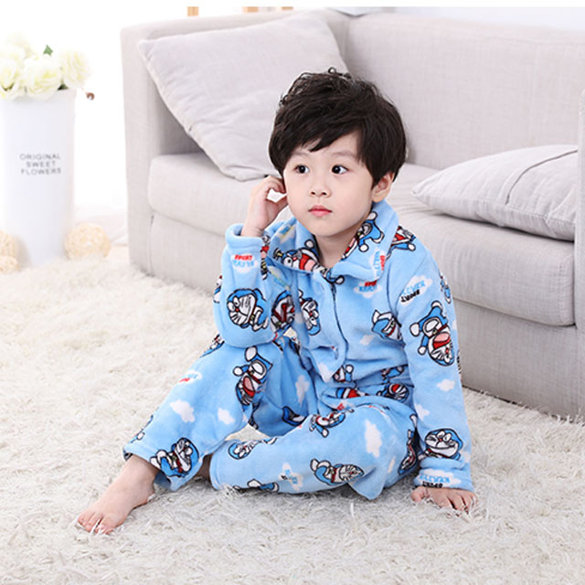 冬季法兰绒儿童睡衣套装