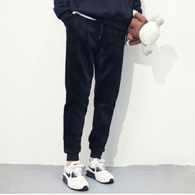 冬季青年双面绒运动裤