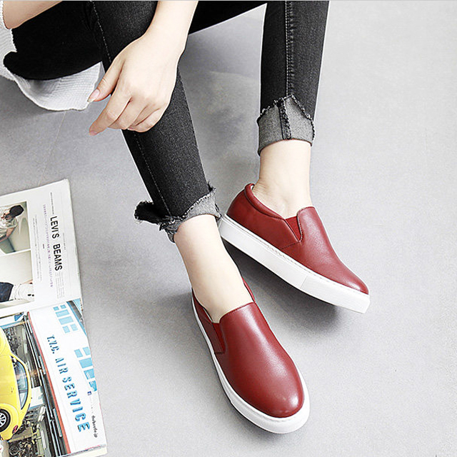 真皮一脚蹬乐福鞋