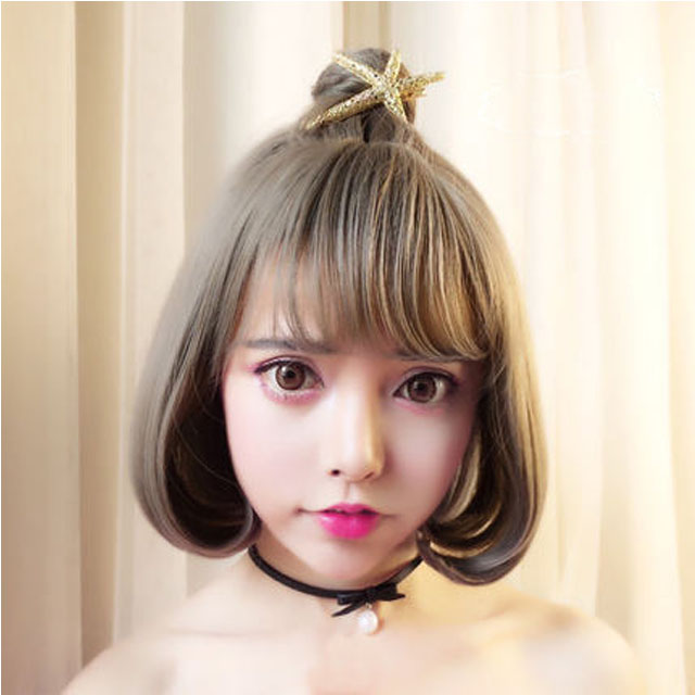 自然逼真梨花BOBO头套