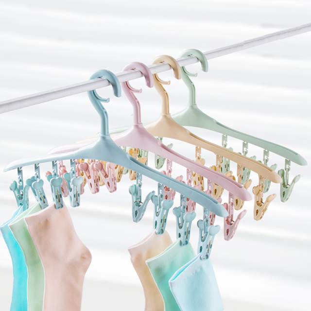 防风晾衣夹塑料功能晾衣架