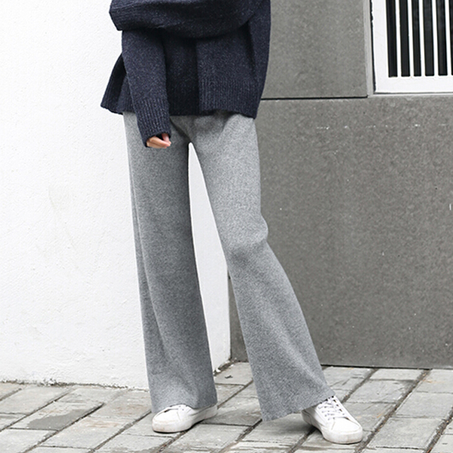 随性宽松针织阔腿裤