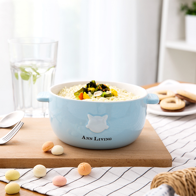 大号带盖陶瓷泡面碗