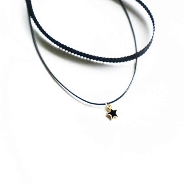 双层原宿短款锁骨颈带项圈