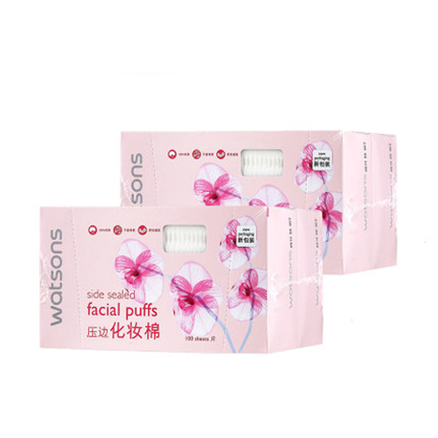 屈臣氏压边化妆棉100片*2盒