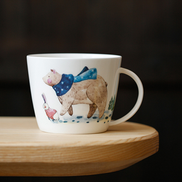 蓝莲花 大容量骨瓷马克杯