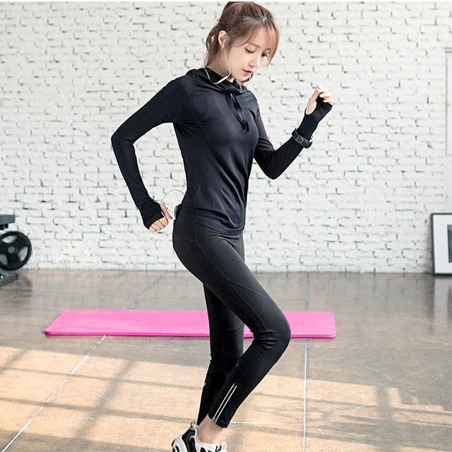 女生健身瑜伽服三件套