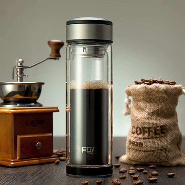 富光商务双层玻璃杯