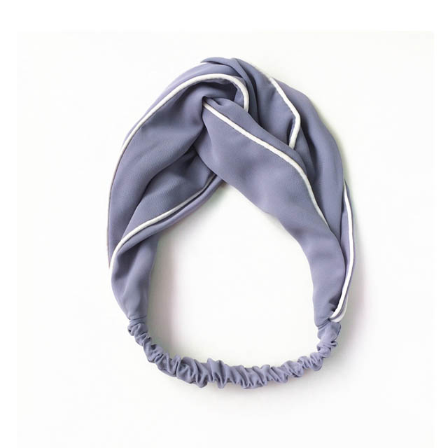 韩国经典纯色宽边雪纺交叉发带