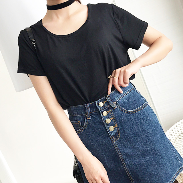 纯色短袖打底T恤