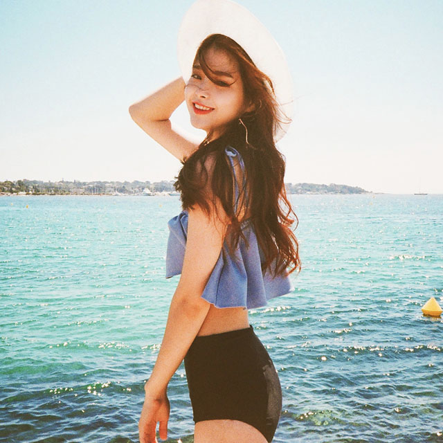 女生保守分体泳衣