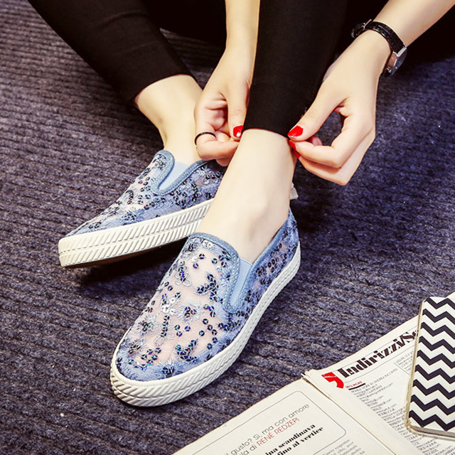 蕾丝网布休闲鞋