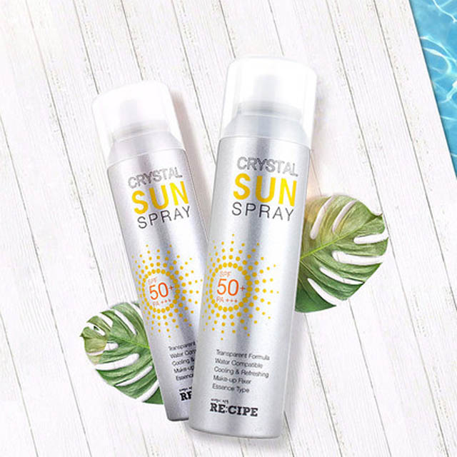 韩国RECIPE水晶防晒喷雾spf50 