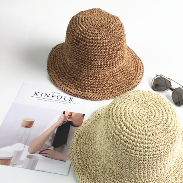 可折叠海边草帽