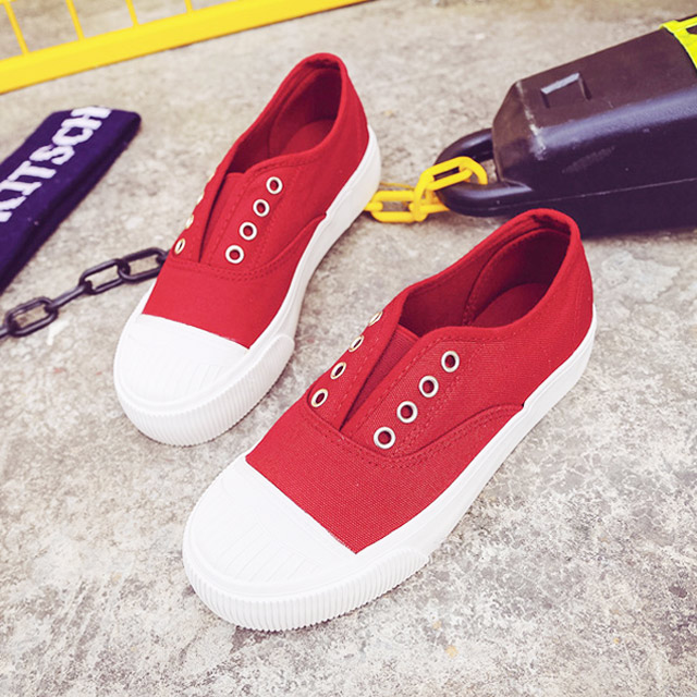 韩国厚底休闲帆布鞋
