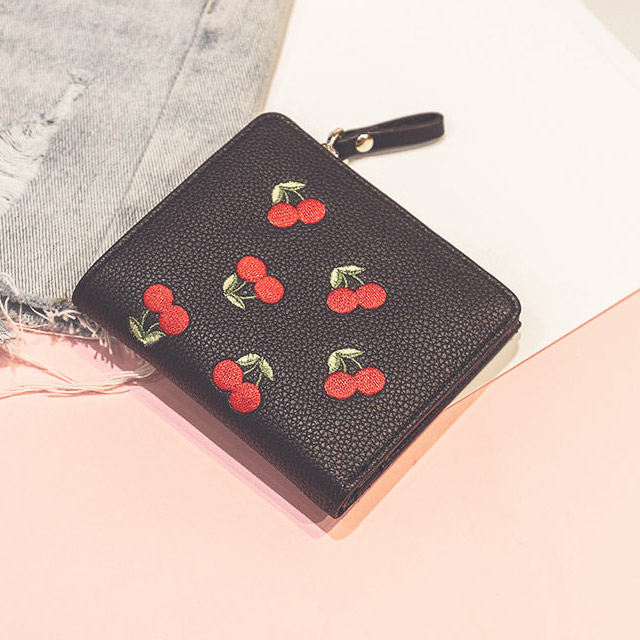 短款刺绣迷你学生钱包