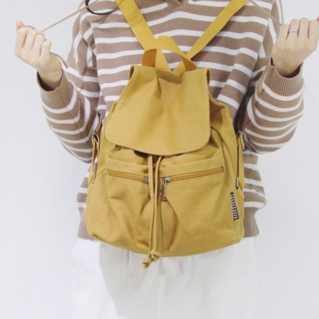 梵花不语原创纯色休闲帆布包