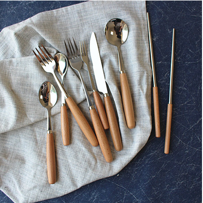 景德镇欧式日式便携餐具木柄勺子