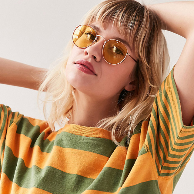 细金属框经典太阳镜女