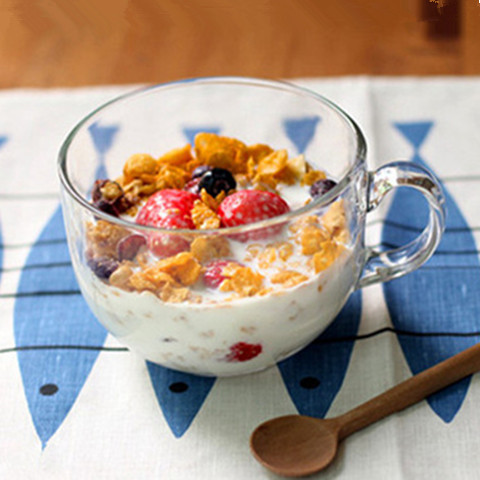 玻璃杯子家用大容量早餐杯